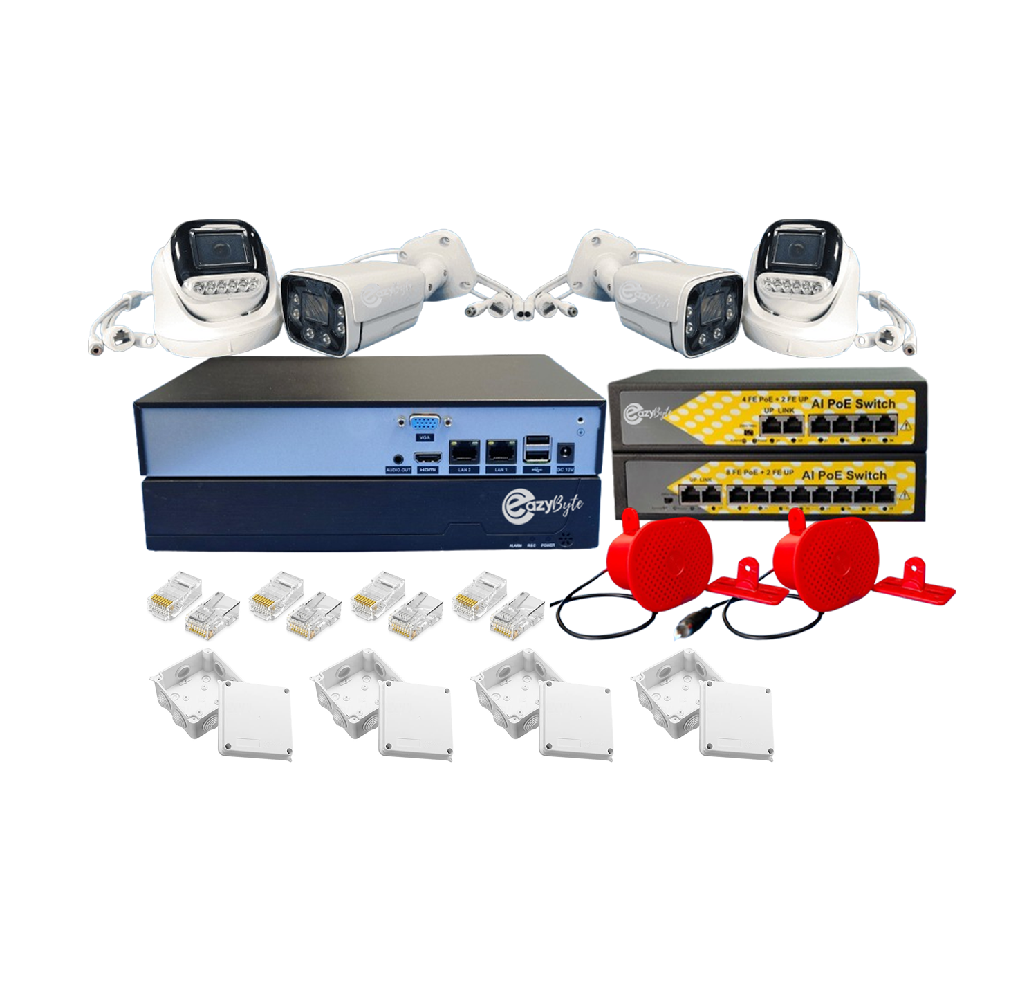 EAZYBYTE AI  CAMERA  (4 CAMERA PACKAGE)